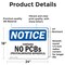 Signmission Contains No PCBs Polychlorinated Biphenyls OSHA Notice Sign, Vinyl Decal, 24in W x 18in L, 2PK OS-2PACK-NS-D-1824-L-15368 - alternate 6